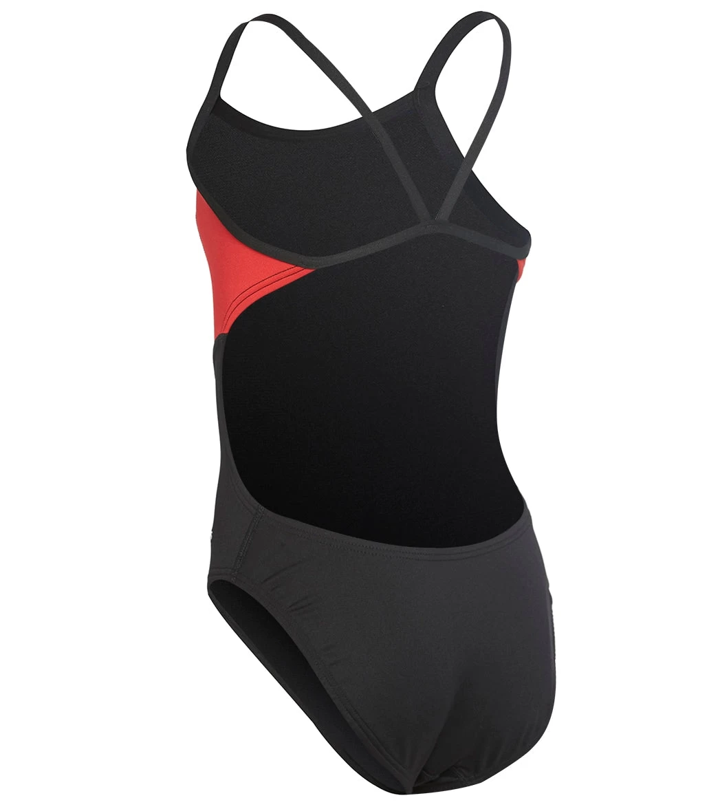 Girls' Surf Splice Swan Back One Piece Swimsuit - Image 2