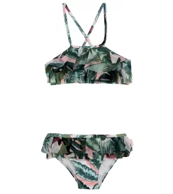Seafolly Girls Girls' Palm Beach Frill Two Piece Bikini Set (Toddler, Little Kid)
