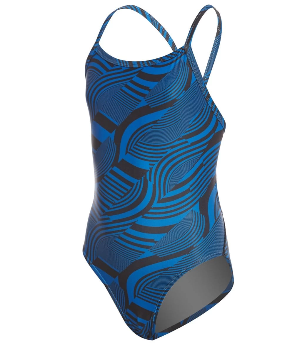 Swirl Thin Strap One Piece Swimsuit Youth (22-28)