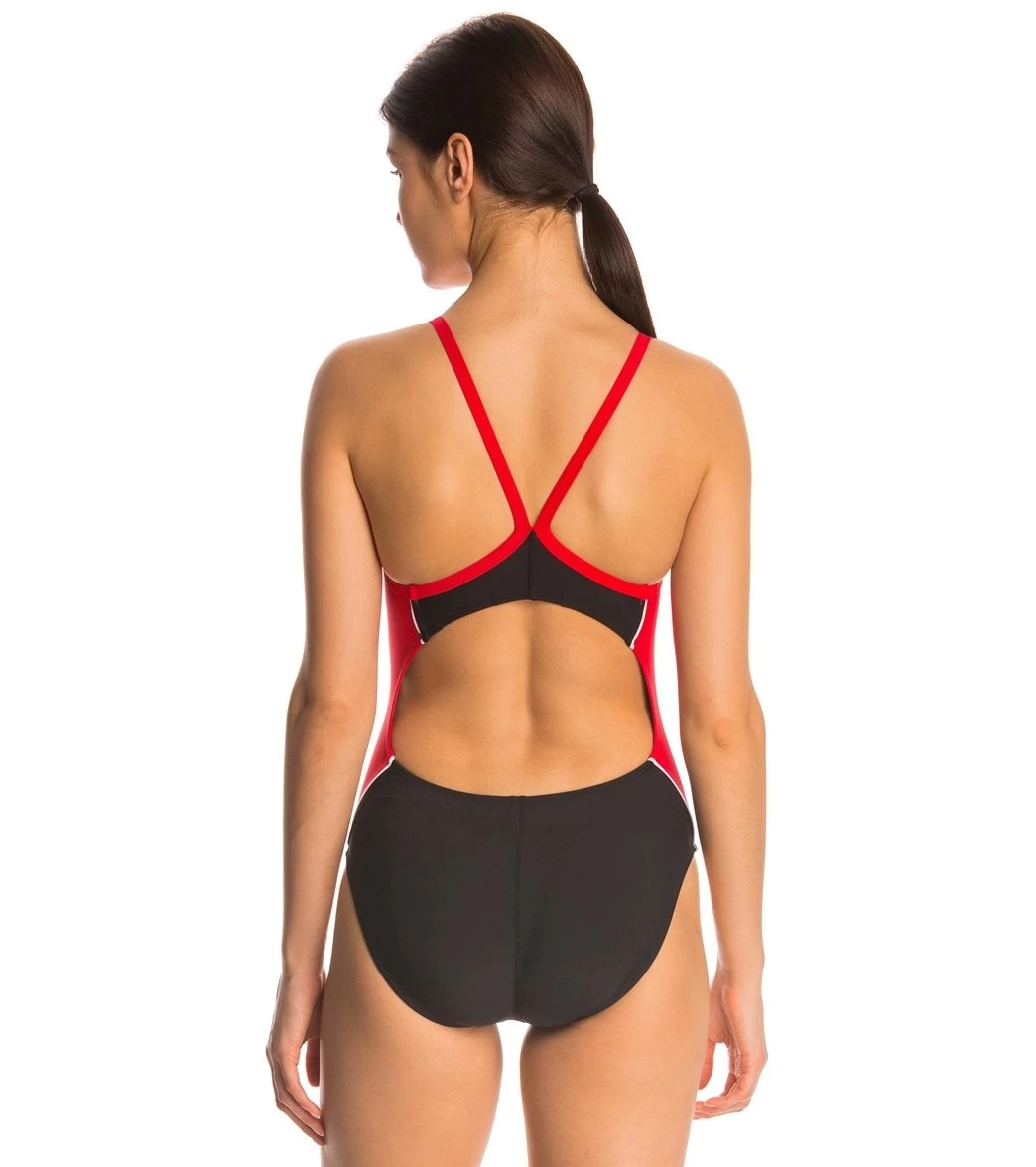 Lifeguard Color Block V-2 Back One Piece Swimsuit - Image 3