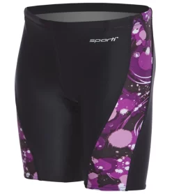 Paint Splatter Piped Splice Jammer Swimsuit Youth (22-28)