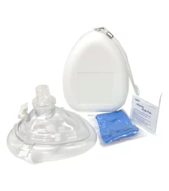 Ambu CPR Mask With O2 Inlet, Headstrap, Gloves, And Wipes, Blank No Logo