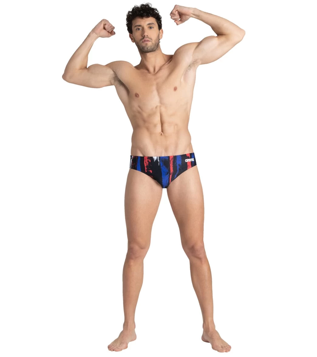 Arena Men's Team Painted Stripes Brief Swimsuit - Image 3