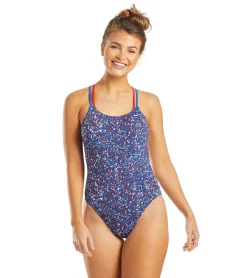 Nike Women's HydraStrong Pixel Party Spider Back One Piece Swimsuit (SwimOutlet Exclusive)