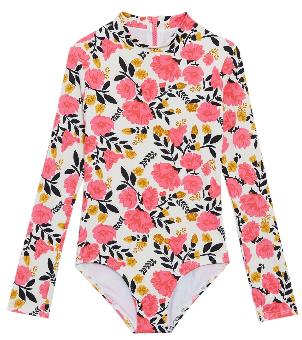 Billabong Long Sleeve One Piece Swimsuit (Little Kid, Big Kid)