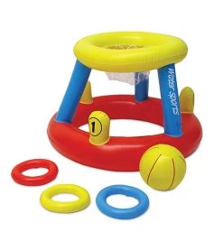 Water Basketball With Ring Toss Game