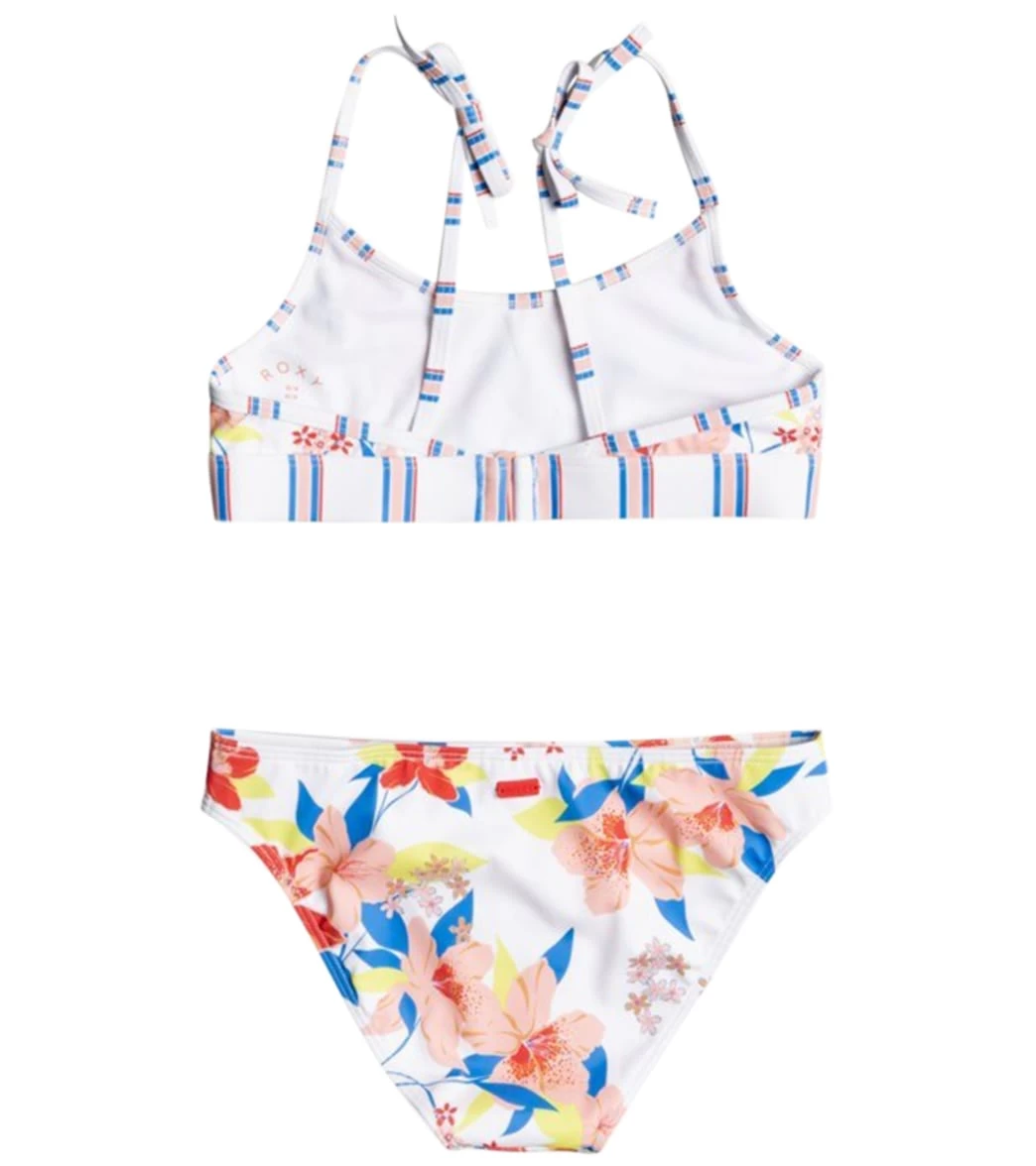 Roxy Girls' Friendly Flower Two Piece Crop Top Bikini Set - Image 2