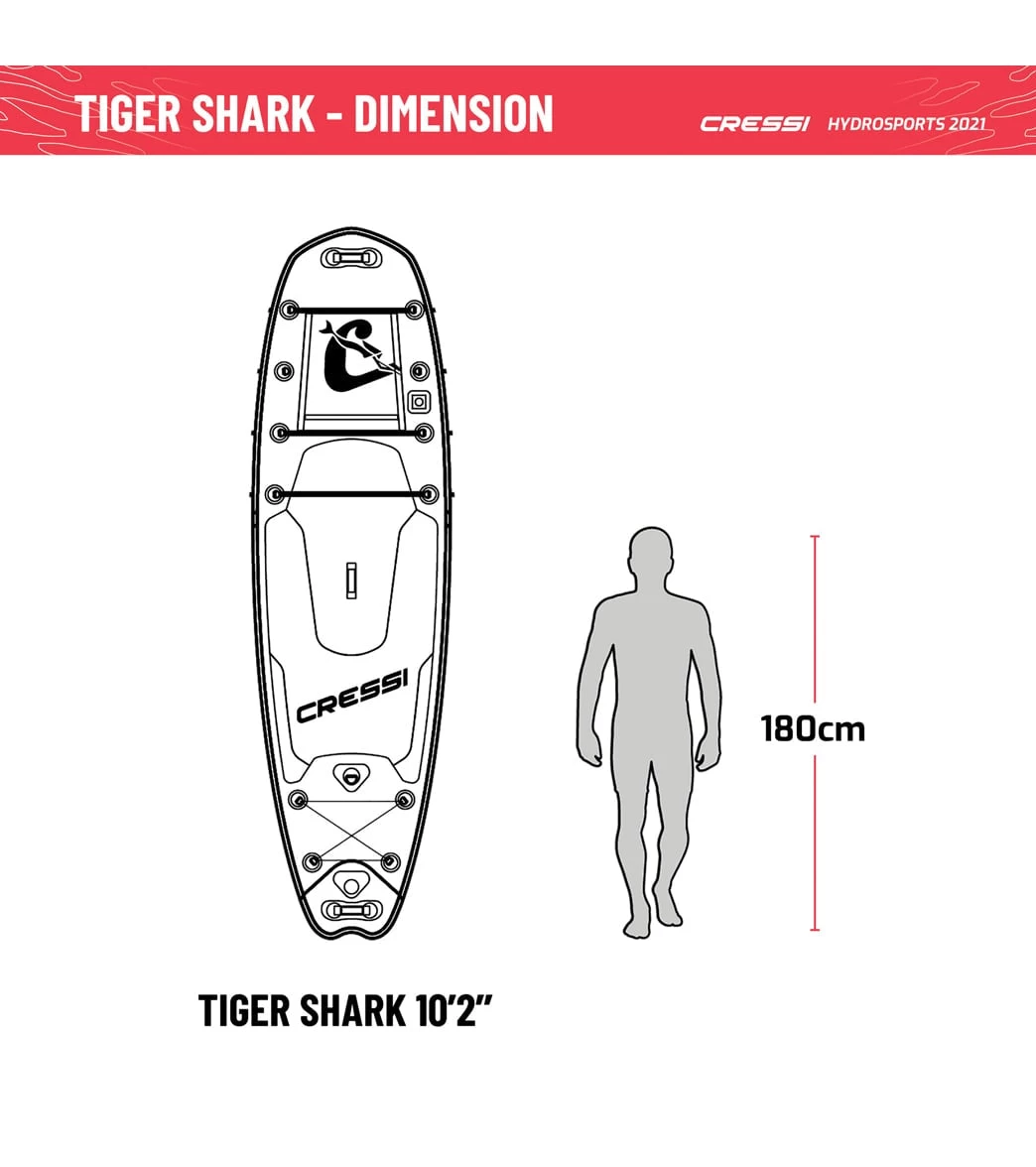 CRESSI Tiger Shark Multitask 10’2’’ Inflatable SUP Set - Image 9