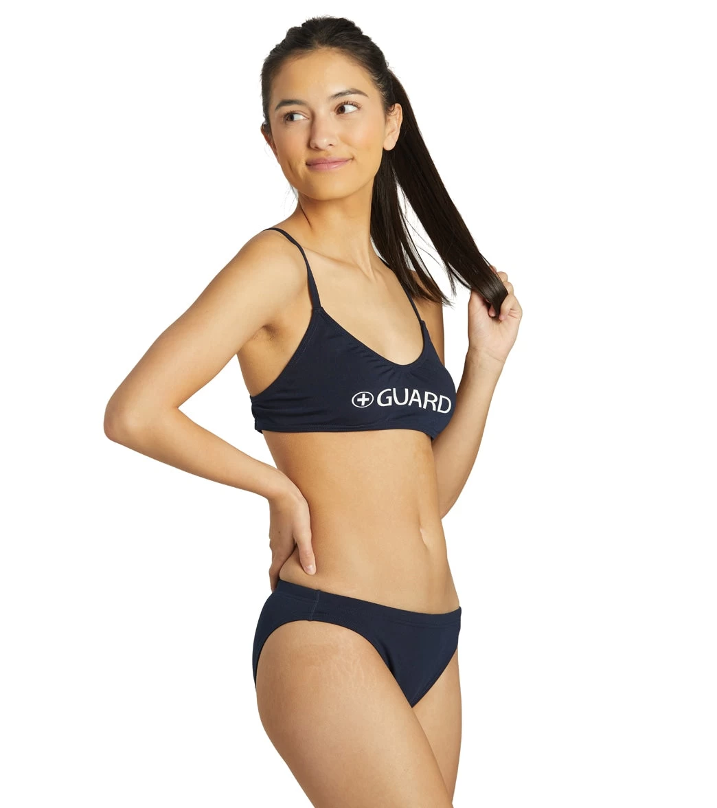 Women's Open V Back Lifeguard Two Piece Swimsuit Set - Image 2