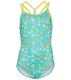 Nike Girls' Fun Forest T-Crossback One Piece Swimsuit (Big Kid)
