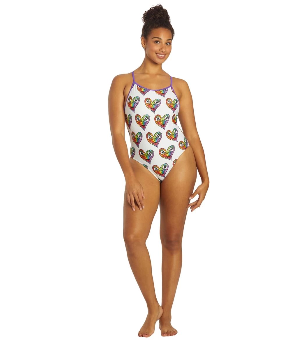 Sporti X Tyler Wallach Limited Edition Heart Face Tie Back One Piece Swimsuit - Image 7