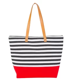 Nautical Striped Shoulder Tote