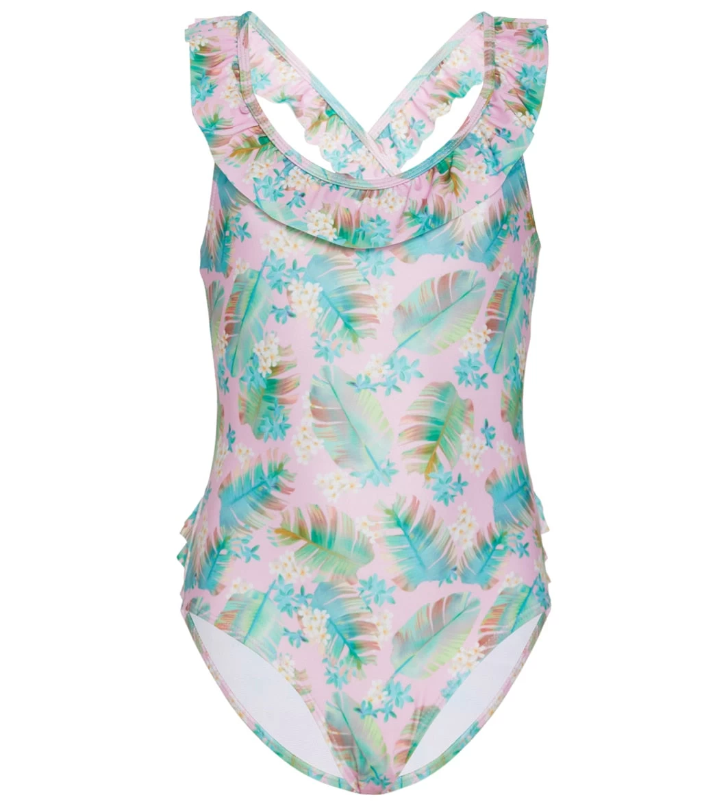 Girls' Luau Palms Mindy UPF 50+ One Piece Swimsuit (Baby, Toddler, Little Kid)