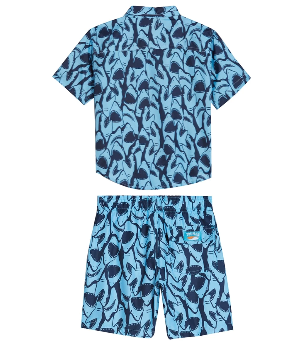 Boys' Shark Camp Shirt & Swim Trunks Set (Big Kid) - Image 2