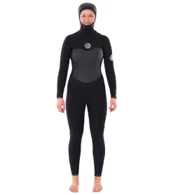 Rip Curl Women's 6/4 Flashbomb Long Sleeve Hooded Chest Zip Fullsuit Wetsuit