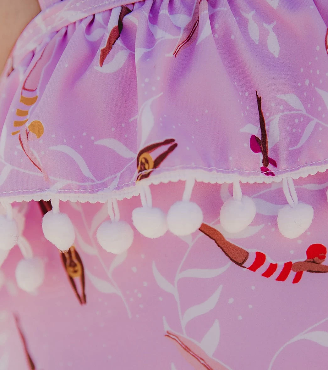 Girls' Diving Diva One Shoulder Frill One Piece Swimsuit (Toddler, Little Kid, Big Kid) - Image 3